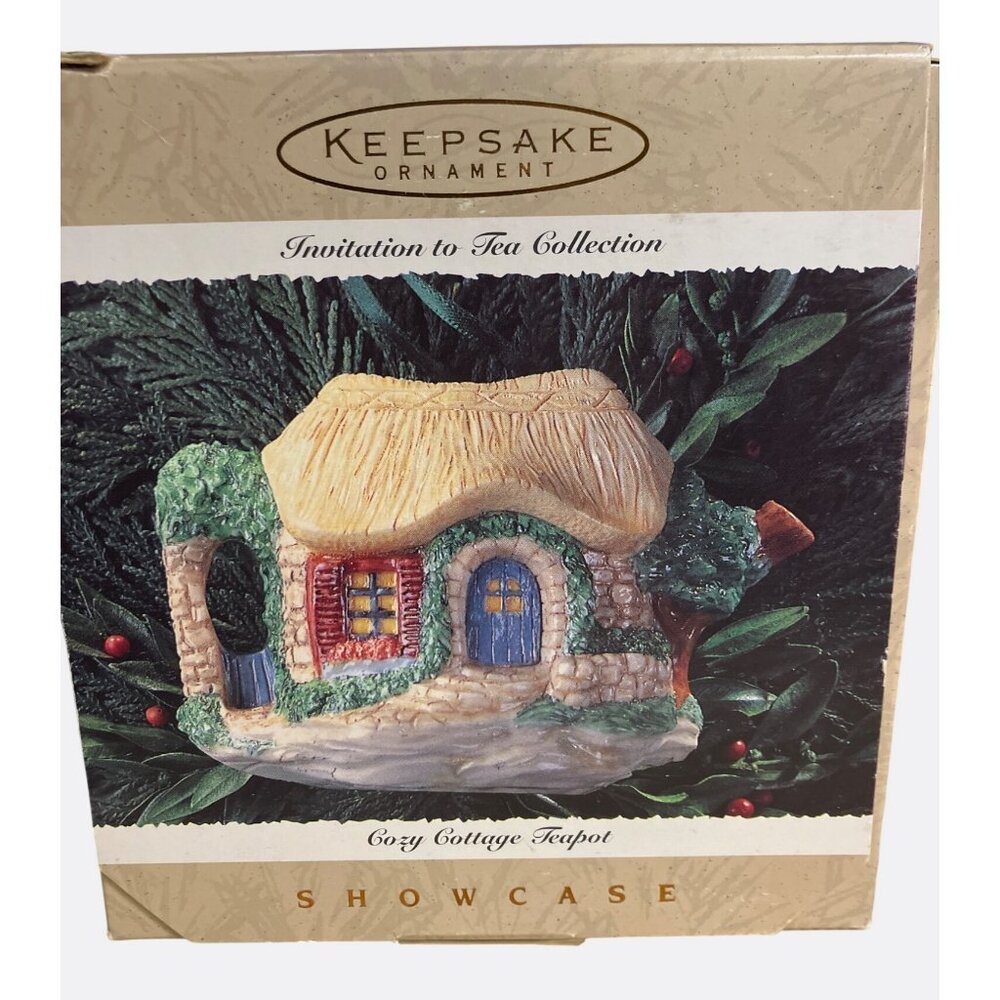 Hallmark Keepsake Ornament Cozy Cottage Teapot Invitation To Tea Collection 95